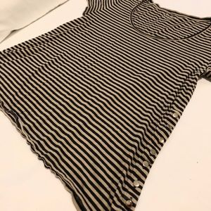 Taupe and Navy Striped Tee